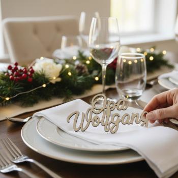 Preview: Platzkarten, Namensschilder, Namensschild aus Holz Hochzeit personalisiert Tischkarte mit Name